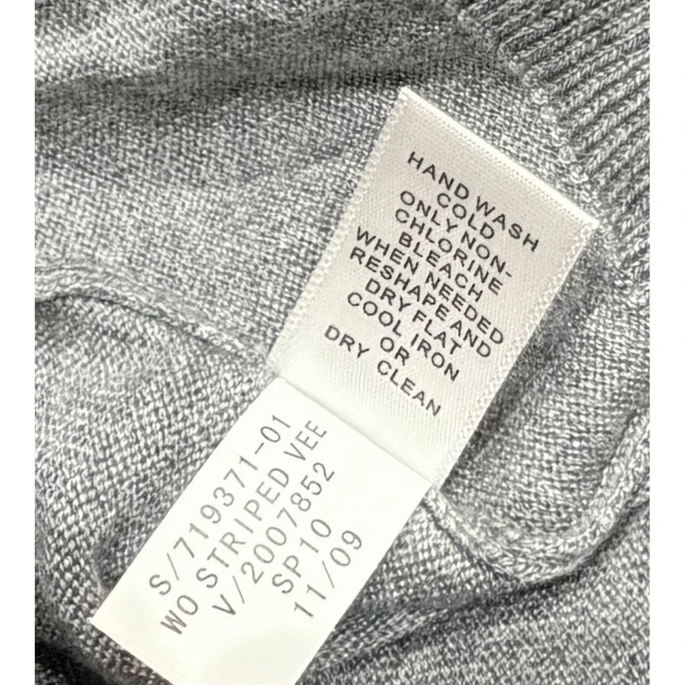 Banana Republic Sweater‎ Mens Medium Gray Silk Cashmere Blend Pullover Striped